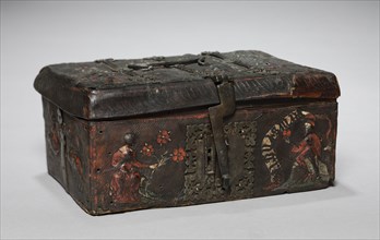 Leather Casket with Scenes of Courtly Love, c. 1350-1400. France, Gothic period, 2nd half of the