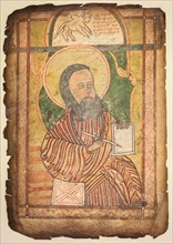 Single Leaf from a Gospel Book with a  Portrait of St. Luke, c. 1440-1480. Central Ethiopia, 15th