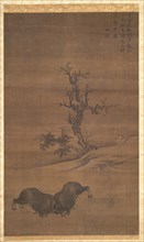 Herdboys and Buffalo in Landscapes, 1200s. Guo Min (Chinese, mid-late 1200s). Hanging scroll, ink