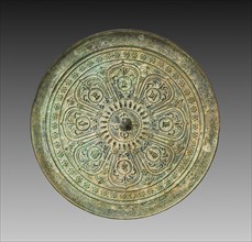 Mirror with Lotus and Mantra, 1271-1368. China, Yuan dynasty (1271-1368). Bronze; diameter: 22.3 cm