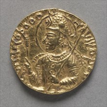 Coin: Havishka (obverse), c. 106-149 AD. India, Mathura, Kushan Period (1st Century-320). Gold;