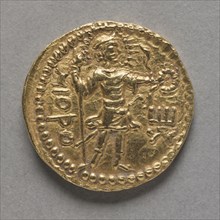 Coin: Havishka (reverse), c. 106-149 AD. India, Mathura, Kushan Period (1st Century-320). Gold;