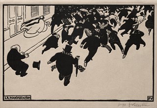 The Protest, 1893. Félix Vallotton (French, 1865-1925). Woodcut; sheet: 22.9 x 33.5 cm (9 x 13 3/16
