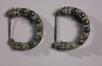 Pair of Arched Fibulae, 725-675 BC. Asia Minor, Phrygia, late 8th-early 7th Century BC. Bronze;
