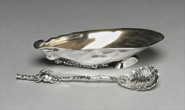 Seashell Salt with Shell and Crab Spoon, 1884. Gorham Manufacturing Company (American, founded