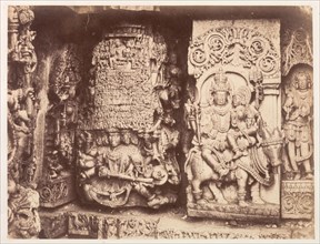 Hoysalesvara Temple Sculpture, Halebid, 1856-1857. Richard Banner Oakeley (British). Albumenized