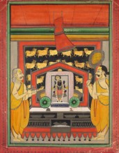 Shri Dvarakanathji of Kankroli (Dubarakanathji), mid-1800s. India, Rajasthan, Kota School, 19th