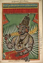 Kadgaramon (Son of Ravana), c. 1760. South India, Tanjore, 18th century. Ink, color and gold on