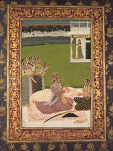 Portrait of Maharaja Savant Singh with Consort, Bani Thani, mid-1700s. Attributed to Nihal Chand