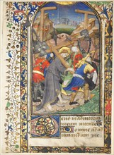Leaf Excised from the Tarleton Hours:  Christ Carrying the Cross (Terce, Office of the Virgin), c.