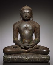 Jina (Tirthankara), 900s-1000s. India, Rajasthan, Medieval period. Bronze with silver inlay;