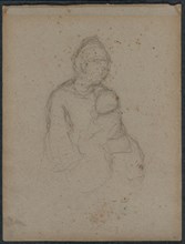 Mother and Child (recto), 1870s. Paul Gauguin (French, 1848-1903). Black chalk; sheet: 26.8 x 20.4