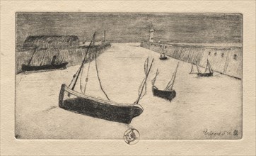 Six Etchings: Tréport, 1895. Paul Gachet (French, 1828-1909). Etching, roulette, and drypoint;
