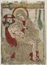 Pietà, c. 1460. Southern Germany, Swabia, 15th century. Woodcut, hand colored with watercolor;
