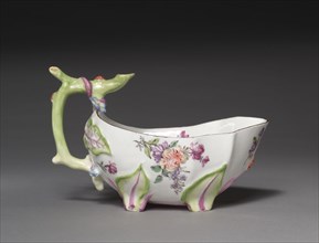 Sauceboat, c. 1755-1756. Chelsea Porcelain Factory (British). Porcelain; overall: 10.2 x 16.2 x 10