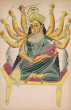 Ganesha-Janani (Mother of Ganesh), 1800s. India, Calcutta, Kalighat painting, 19th century. Ink,