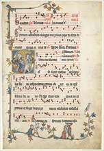 Leaf Excised from an Antiphonary: Initial Q with Saints Peter and Paul, c. 1325. South Flanders,