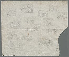 Compositional Sketches after Raphael and other artists (recto), c. 1800. France, 18th century.