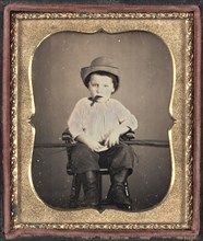 Boy with Cigar, c.1855. Unidentified Photographer. Daguerreotype, tinted, sixth plate; image: 8.3 x