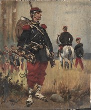 Soldiers, c. 1892. Édouard Detaille (French, 1848-1912). Oil on panel; unframed: 20.7 x 17.2 cm (8