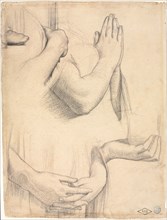 Study of Hands, 1842. Jean-Auguste-Dominique Ingres (French, 1780-1867). Graphite with traces of