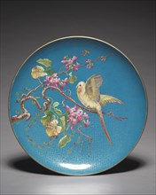 Charger, 1878. Daubron frères (French). Glazed and gilt earthenware; diameter: 33 cm (13 in.).
