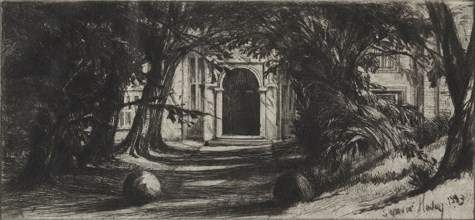 Mytton Hall, 1859. Francis Seymour Haden (British, 1818-1910). Drypoint; sheet: 19 x 32.9 cm (7 1/2