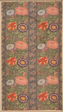 Floral striped silk on a golden ground, 1600-1650. Iran, Safavid Period. Samite: silk, gilt- and