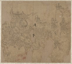 Album of Daoist and Buddhist Themes: Procession of Daoist Deities: Leaf 3, 1200s. China, Southern