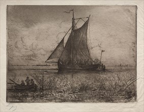 Dutch Riverscape. Ludovic Napoléon, Vicomte Lepic (French, 1839-1889). Etching; sheet: 30.4 x 45.3
