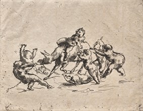 Bacchanal with Children and Donkey. Jean-Baptiste Carpeaux (French, 1827-1875). Etching; sheet: 16