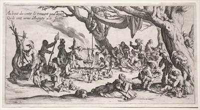 The Bohemians: The Stopping Place: The Feast of the Bohemians, c.1621-1625. Jacques Callot (French,