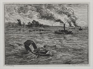 The Boat Trip: The Steamboats or Watch Out for the Steamers, 1861. Charles François Daubigny