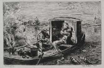 The Boat Trip: Guzzling or Lunch on the Boat, 1861. Charles François Daubigny (French, 1817-1878).