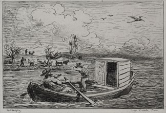 The Boat Trip: Le Mot de Cambronne (The Slanging Match), 1861. Charles François Daubigny (French,