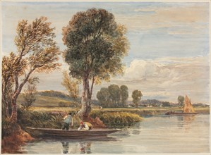 On the Thames, c. 1827-1829. David Cox (British, 1783-1859). Watercolor with graphite and scraping;