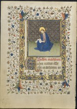 Leaf from a Book of Hours: St. Matthew, c. 1415-20. Follower of Limbourg Brothers (Netherlandish).