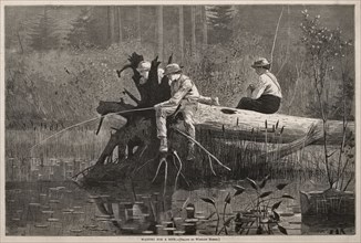 Waiting for a Bite, 1874. Winslow Homer (American, 1836-1910). Wood engraving; sheet: 27.2 x 39.8