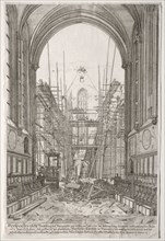 L'Art Ancien Zurich: View in the Church of the Franciscans, Barfüsser-Kirke, 1681. Johan Ulrich