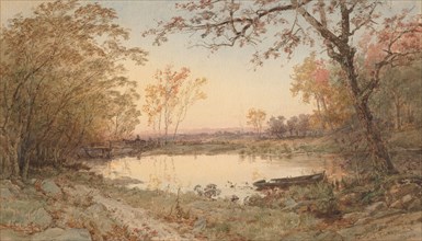 Landscape (Hastings-on-Hudson), 1888. Jasper F. Cropsey (American, 1823-1900). Watercolor over
