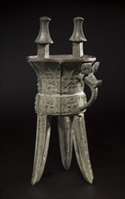 Wine Vessel (Jia), c. 1250-1046 BC. China, late Shang dynasty (c.1600-c.1046 BC), Anyang phase (c