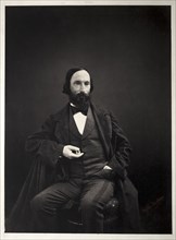 Auguste Vacquerie, c. 1860. Pierre Jean Delbarre (French, 1826-). Albumenized salt  print from wet