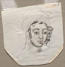 Head of a Young Man, early 1800s. India, Company School, Sangram Singh seal on reverse, early 19th
