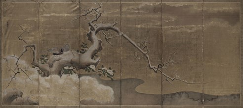 Winter Scene with Plum Trees and Pheasants (Birds Right), early 1600s. Kano Naonobu (Japanese,
