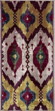 Length of silk velvet ikat, 1875 - 1900. Uzbekistan, Bukhara, 1875 - 1900. Warp ikat, velvet weave;