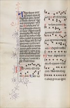 Missale: Fol. 111v; contains some music as part of Palm Sunday liturgy, 1469. Bartolommeo Caporali