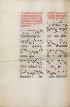 Missale: Fol. 171v: Music for "Alleluia" etc. at beginning of Easter, 1469. Bartolommeo Caporali