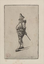 Punchinello, after Meissonier, 1876. Henri Charles Guérard (French, 1846-1897). Etching; sheet: 13