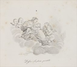 Art of the Lithograph: Madonna and Child on the Clouds, Plate II, 1819. Alois Senefelder (German,