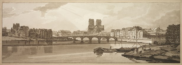 A Selection of Twenty of the Most Picturesque Views in Paris: View of Pont de la Tournelle & Notre